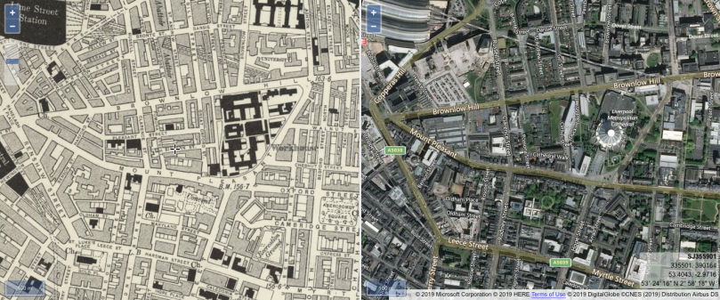 Side by Side Map of Brownlow Hill